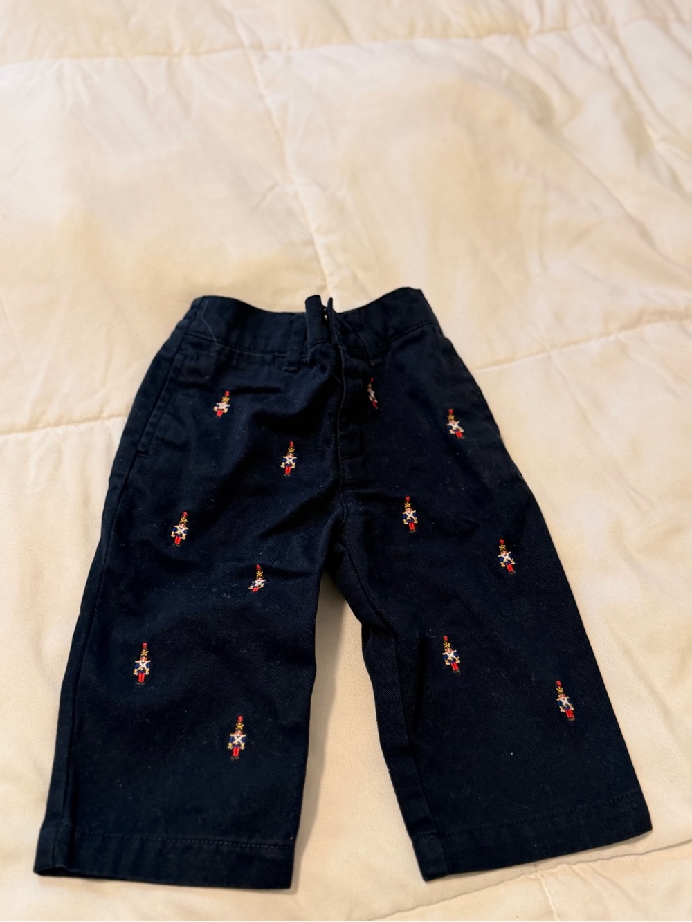 Polo by Ralph Lauren Navy Pants with Embroidered Nutcrackers